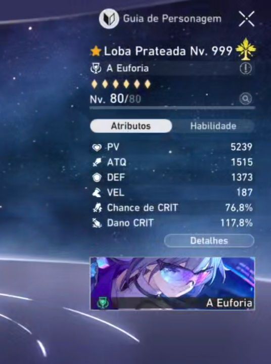 CONTA TL70 COM SILVER WOLF999 E1S1, PHAINON E1S1, EVERNIGHT E0S1, SPARXIE E MAIS
