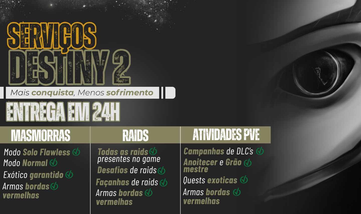 Destiny 2 | Atividades PVE | Entrega em 24 horas