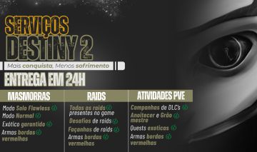 Destiny 2 | Atividades PVE | Entrega em 24 horas