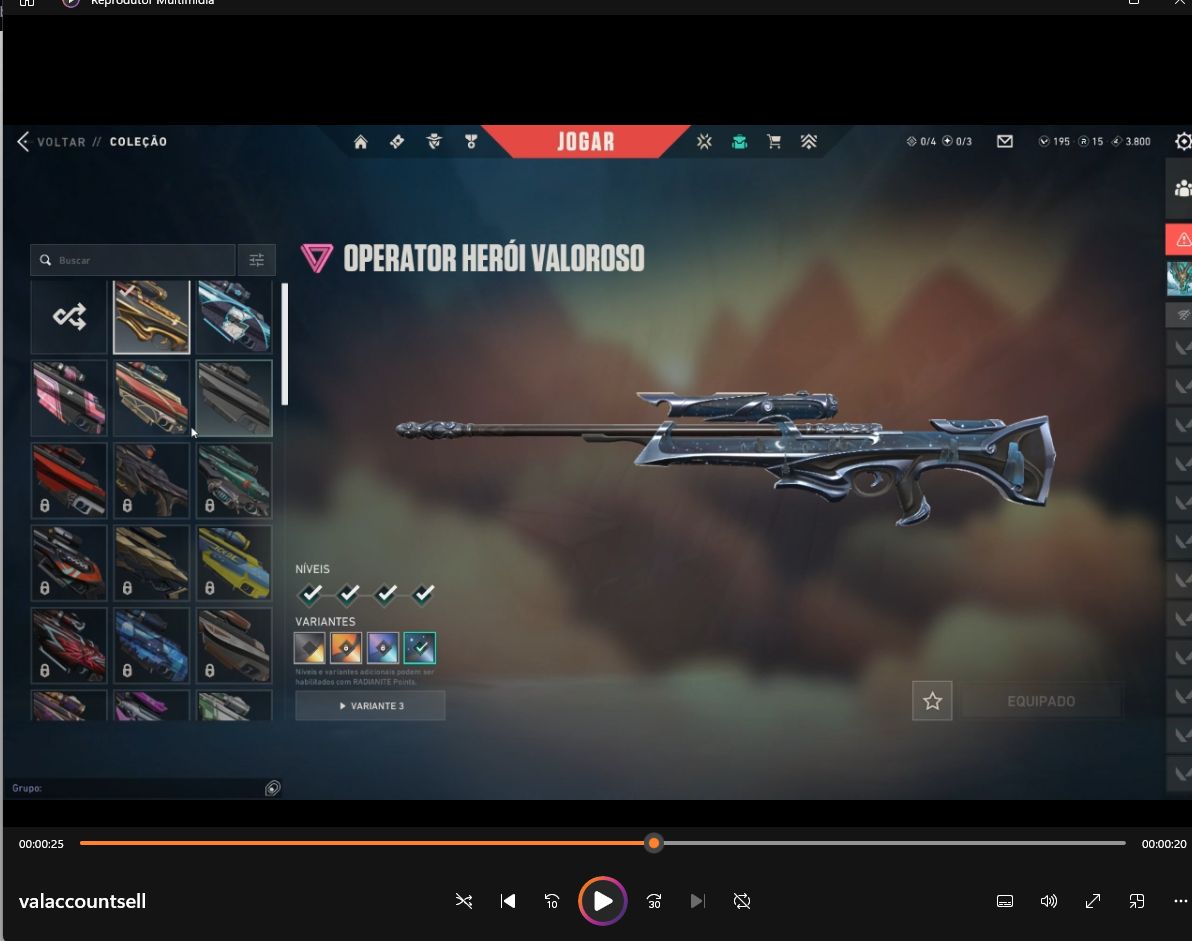 Conta Valorant com skins prestigiadas e conta antiga