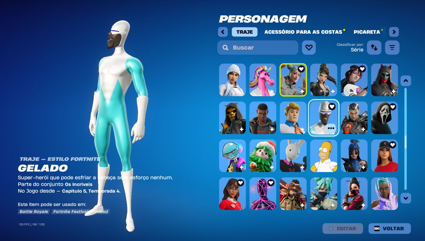 Conta fortnite competitivo, skins cleans, emote raro, picaretas cleans 300+ skin