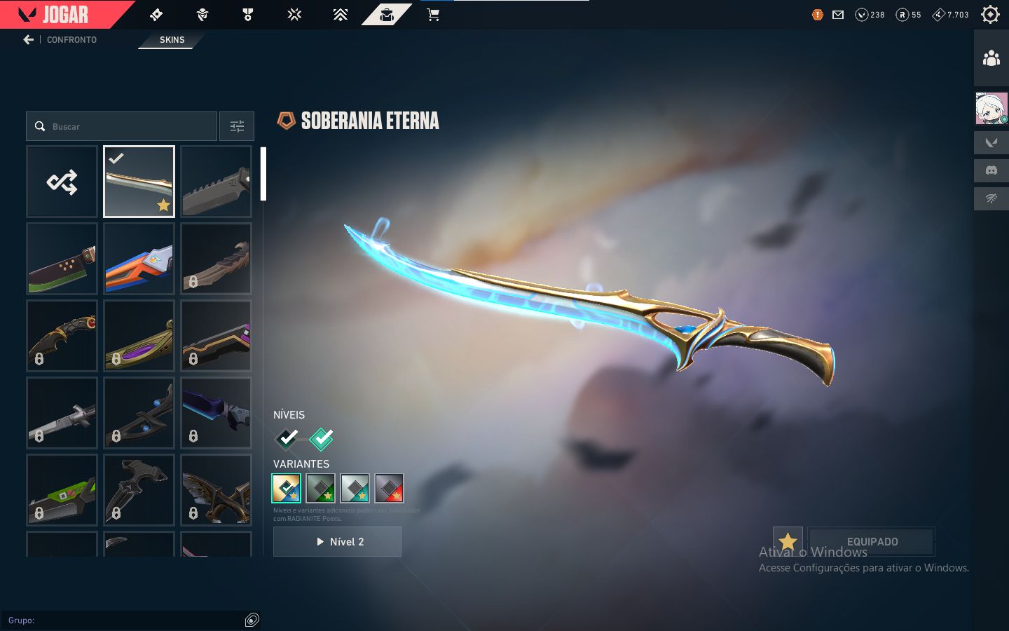 Conta de Valorant com 9 skins