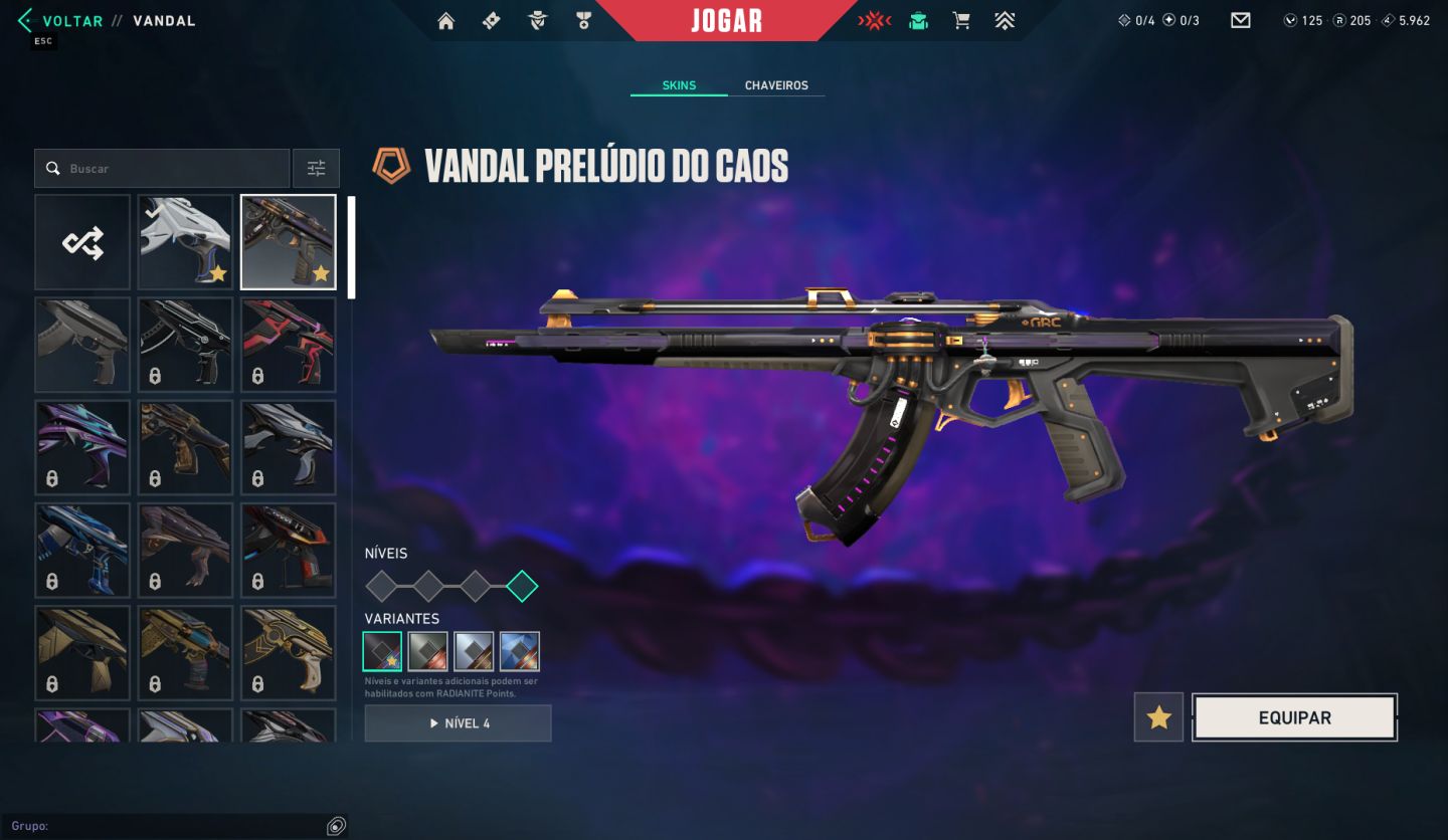 CONTA VALORANT DESAPEGO - PHANTOM CHAMPIONS 24 KARAMBIT SAQUEADOR 205 RADIANITAS