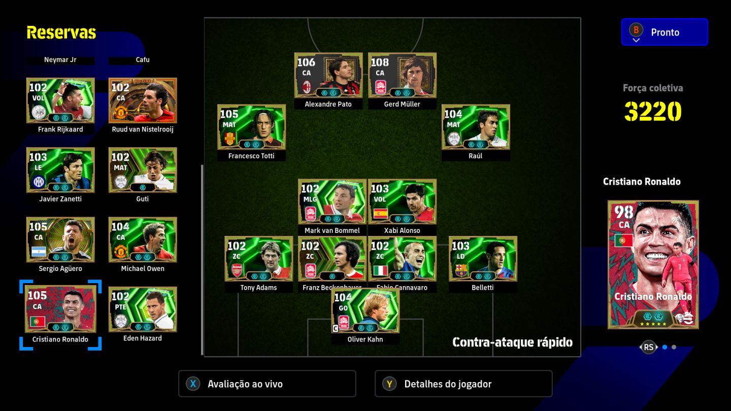 CONTA EFOOTBALL STEAM 3220+ 46 EPICOS 23 SHOWTIMES