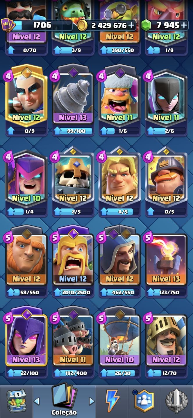 CONTA CLASH ROYALE UPADA COM ARENA ALTA | 12800 TROFÉIS | TODAS AS CARTAS