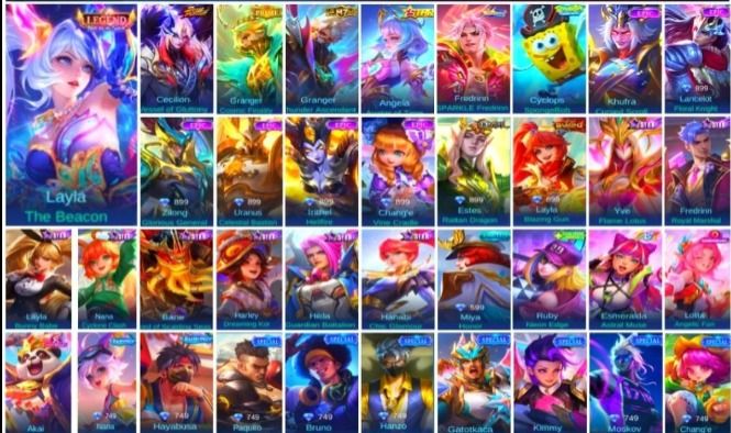 Conta Mobile Legends Lendary | 150+ Skins | 50+ Heróis | Legend Layla