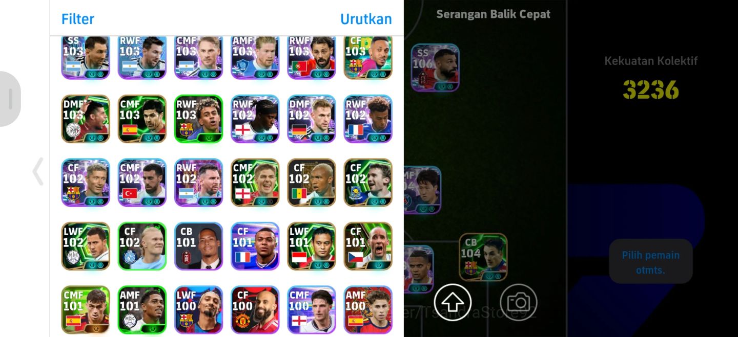 CONTA EFOOTBALL 3236 FC | MESSI 110 | SALAH 106 | CANNAVARO 104 | 19M GP | DIV 1