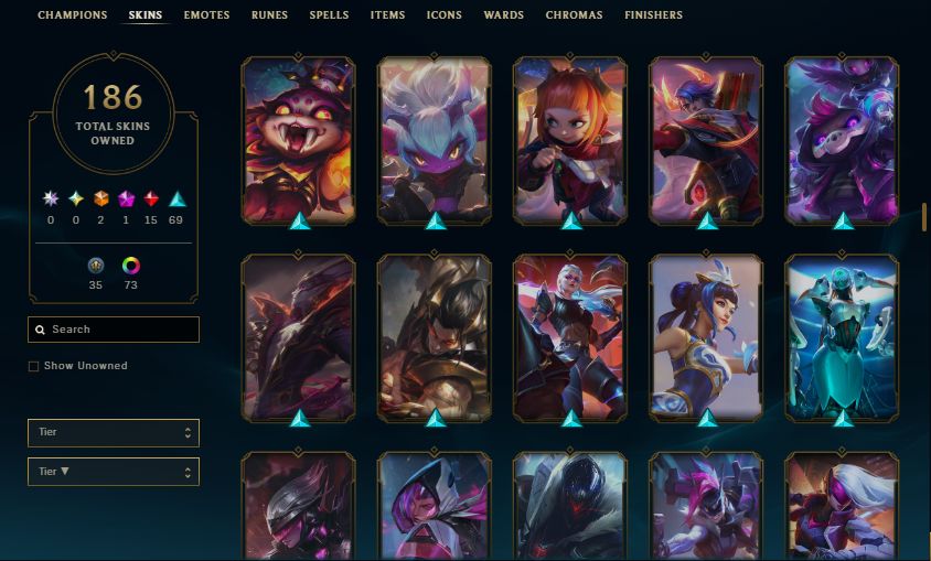 Conta Antiga de League Of Legends Todos os campeões - 186 skins