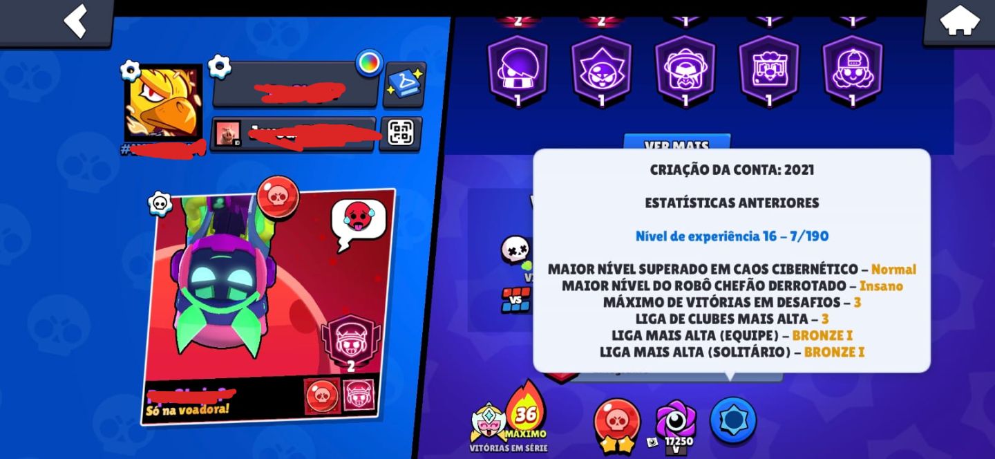Conta de Brawl Stars INSANA! (2021, full brawlers e skins rarissimas)