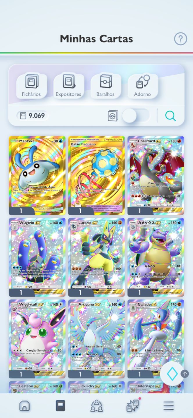 Conta pokemon TCGP cartas raras