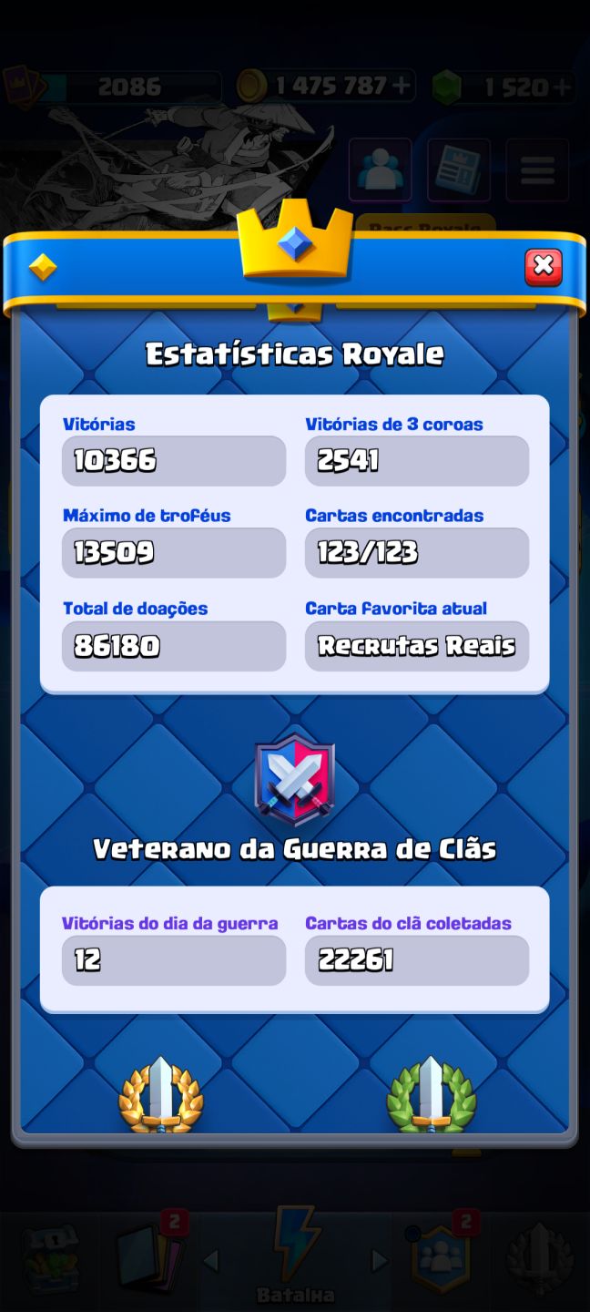 Conta de Clash Royale Upada