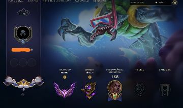 Conta Nível 45 (Mestre 60% de WR), 44 Campeões, 2 Skins, 69 Ícones e etc.