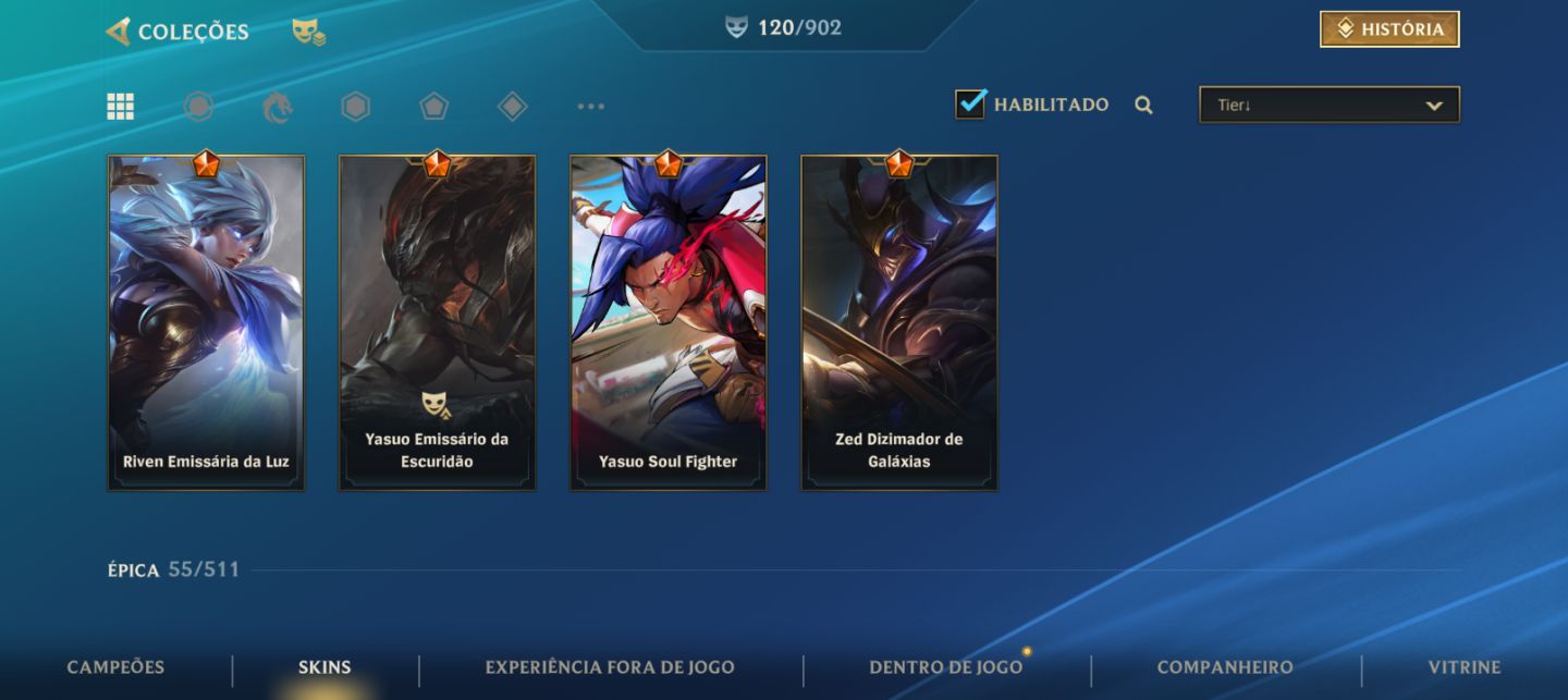 Conta Wild Rift | 4X Challenger | 120 Skins | 2 Cromas Míticos