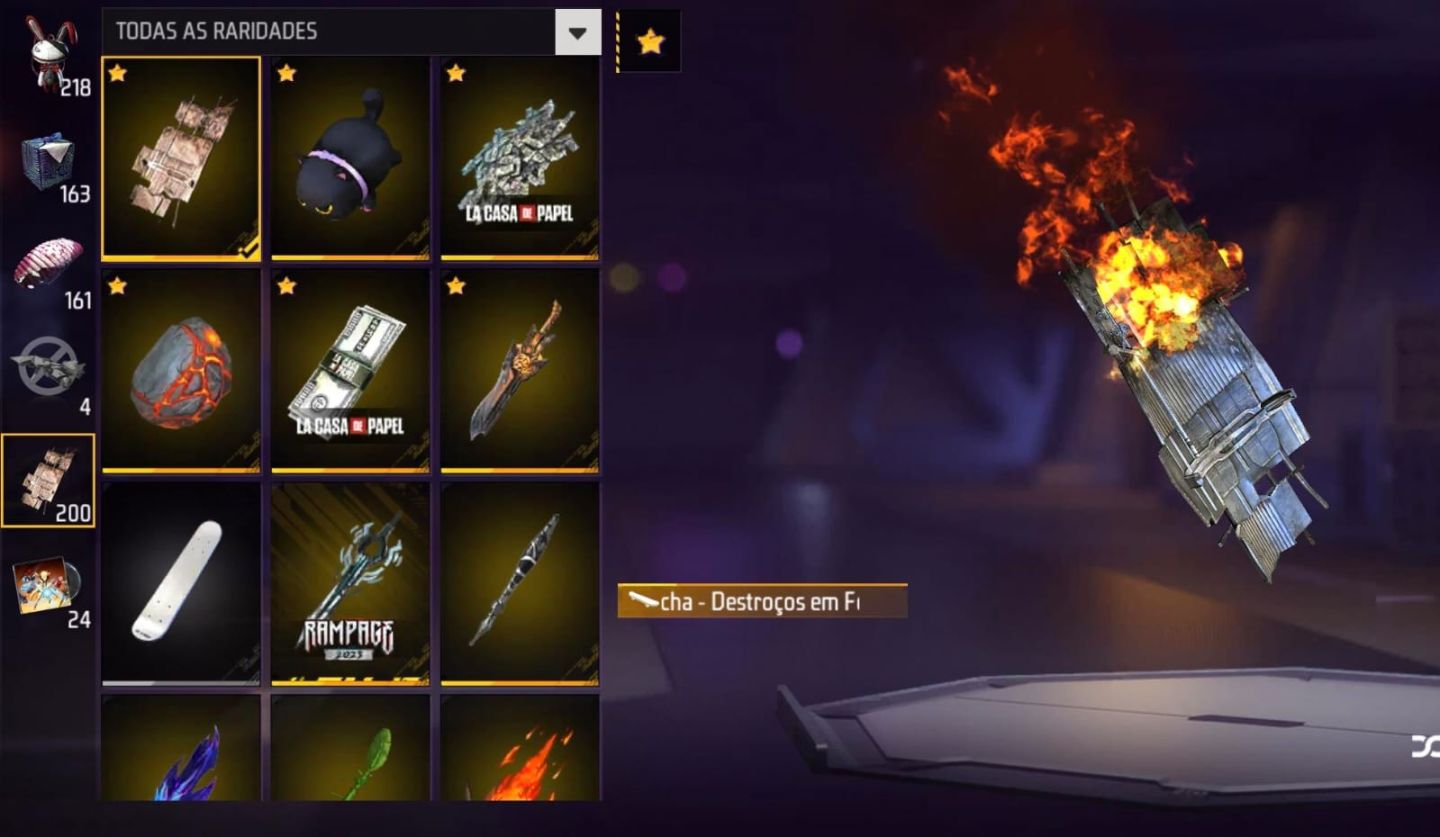 CONTA FREE FIRE RARA