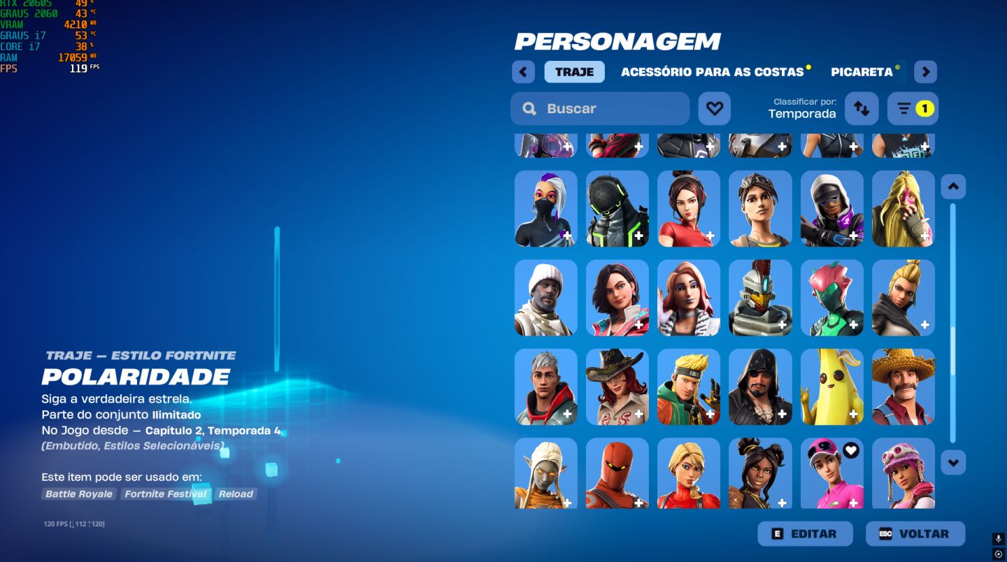 CONTA FORTNITE SEASON 4 (FULL)