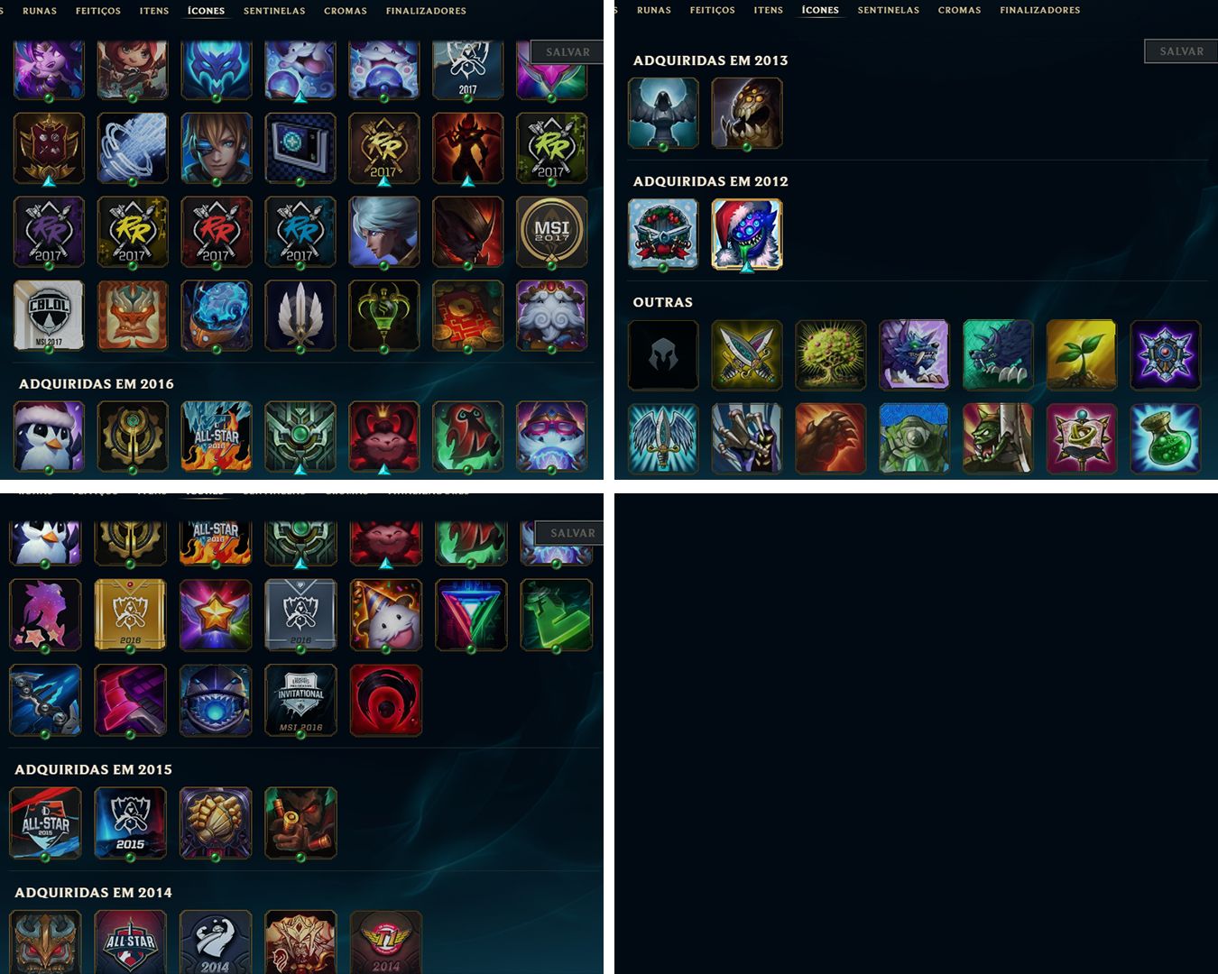 Conta lol 2012 - 103 Skins