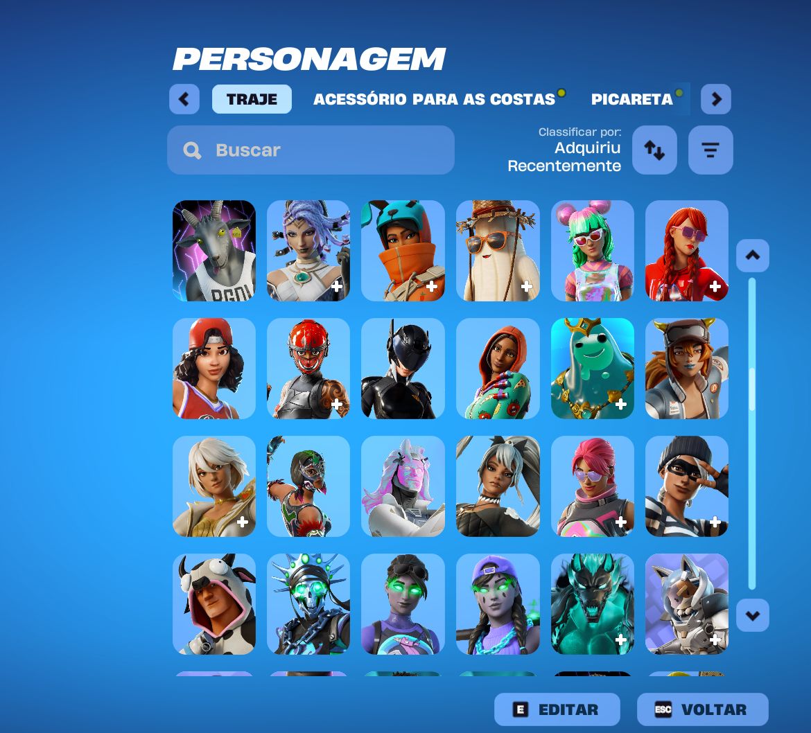 CONTA FORTNITE SEASONS ANTIGAS E PACOTES EXCLUSIVOS