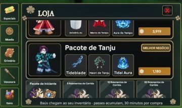 SERVIÇO: Pacote de Tanju Completo (Tideblade + Haori + Tidal Aura) na Sua Conta