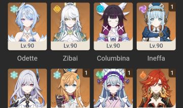 Conta Genshin ColumbinaC0R2, IneffaC1R1, SkirkC0R1, EscoffierC1R1, MavuikaC1R1 +