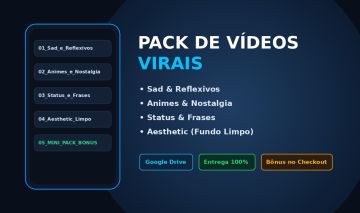 PACK 400+ VÍDEOS VIRAIS (SAD, ANIMES, STATUS) + BÔNUS PROMO LANCE