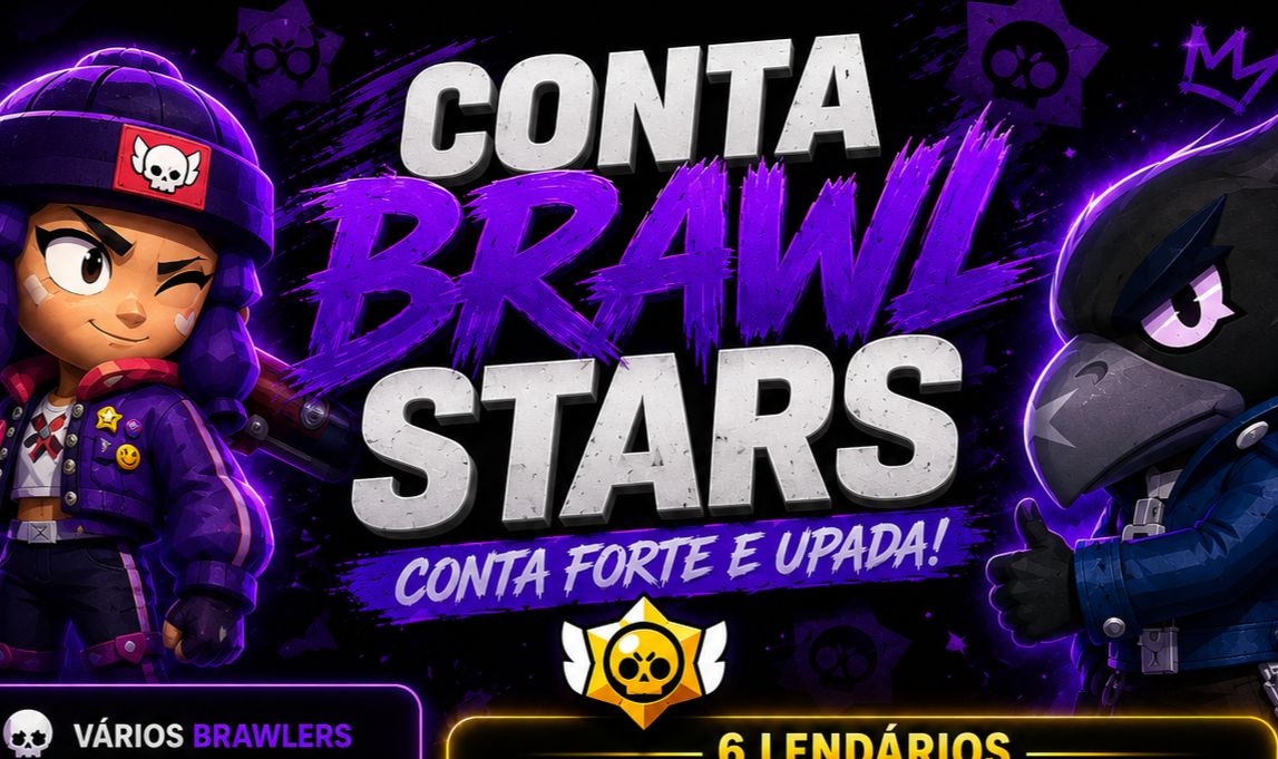 Conta de brawl stars com 46k de troféus,com 6 lendários e um ultra.