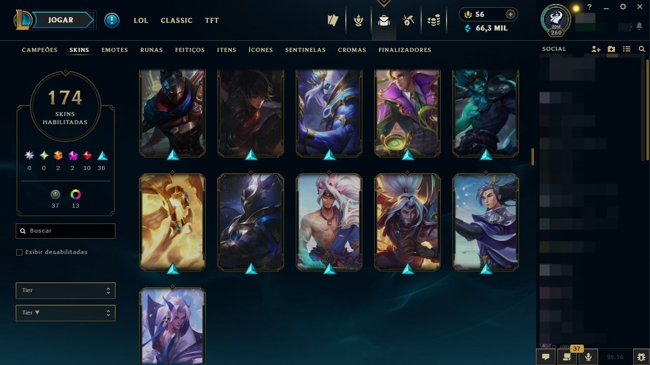 CONTA LOL DESDE 2014 -COLEÇÃO VETERANA - TODOS OS CAMPEÕES