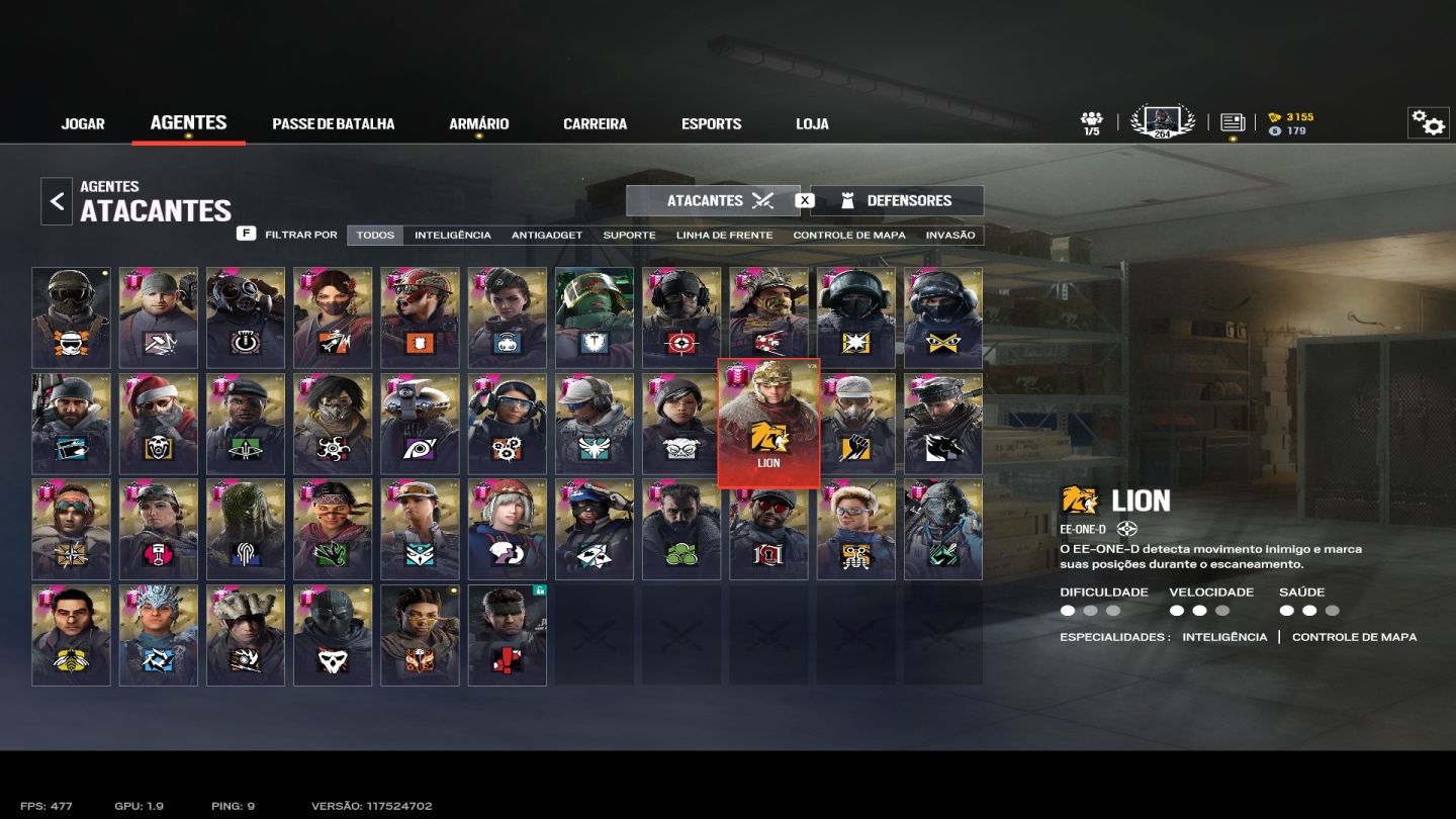 CONTA RAIMBOW SIX COM MUITA COISA LVL264
