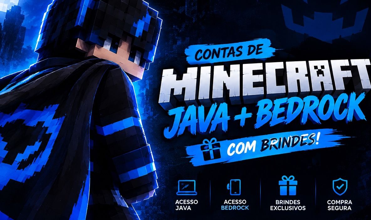 Minecraft Bedrock e Java Promoções+Brindes