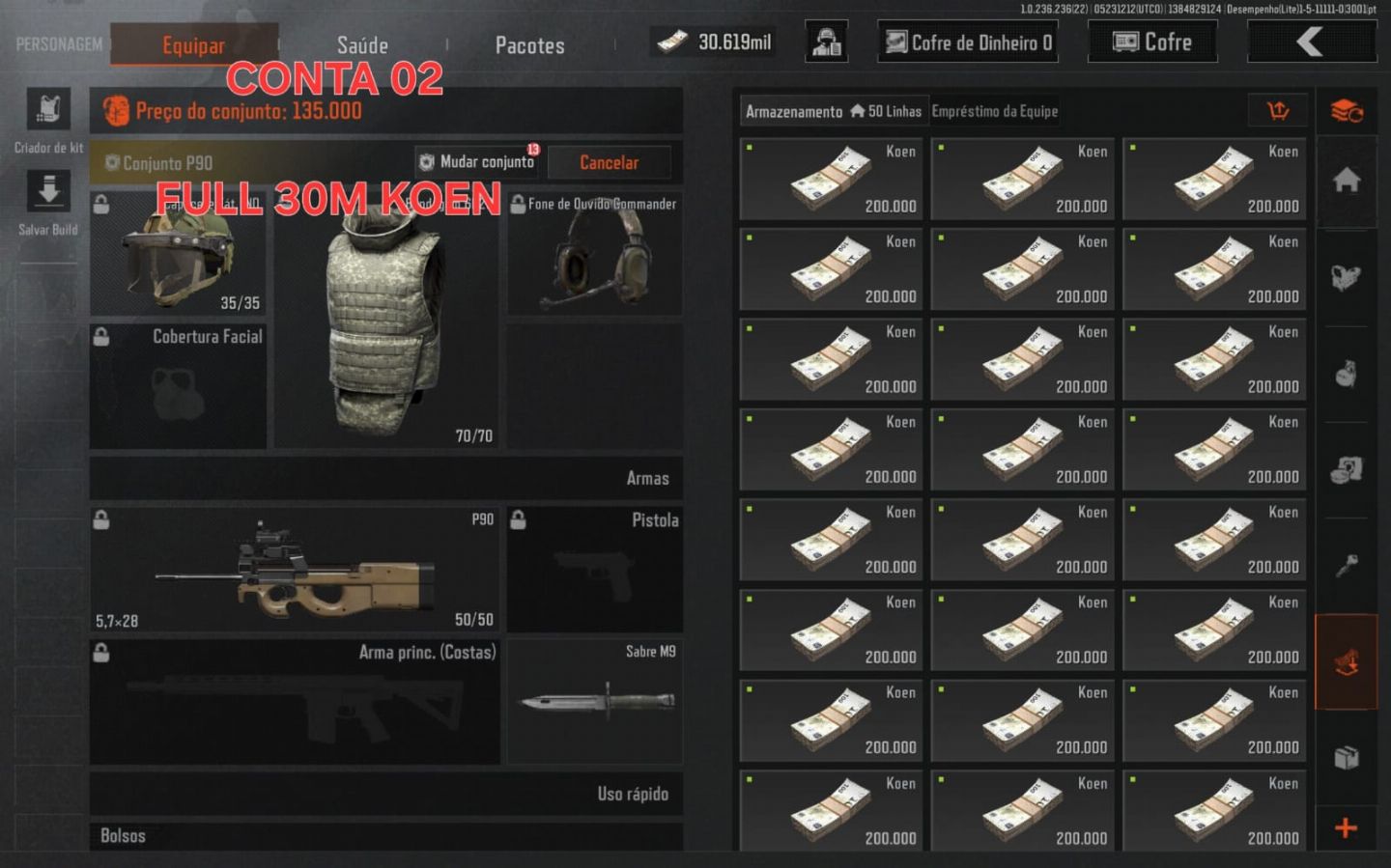 PROMOÇÃO!!! CONTAS ARENA BREAKOUT MOBILE | FULL ACESSO | 40M+ 30M+ 20M+ 10M
