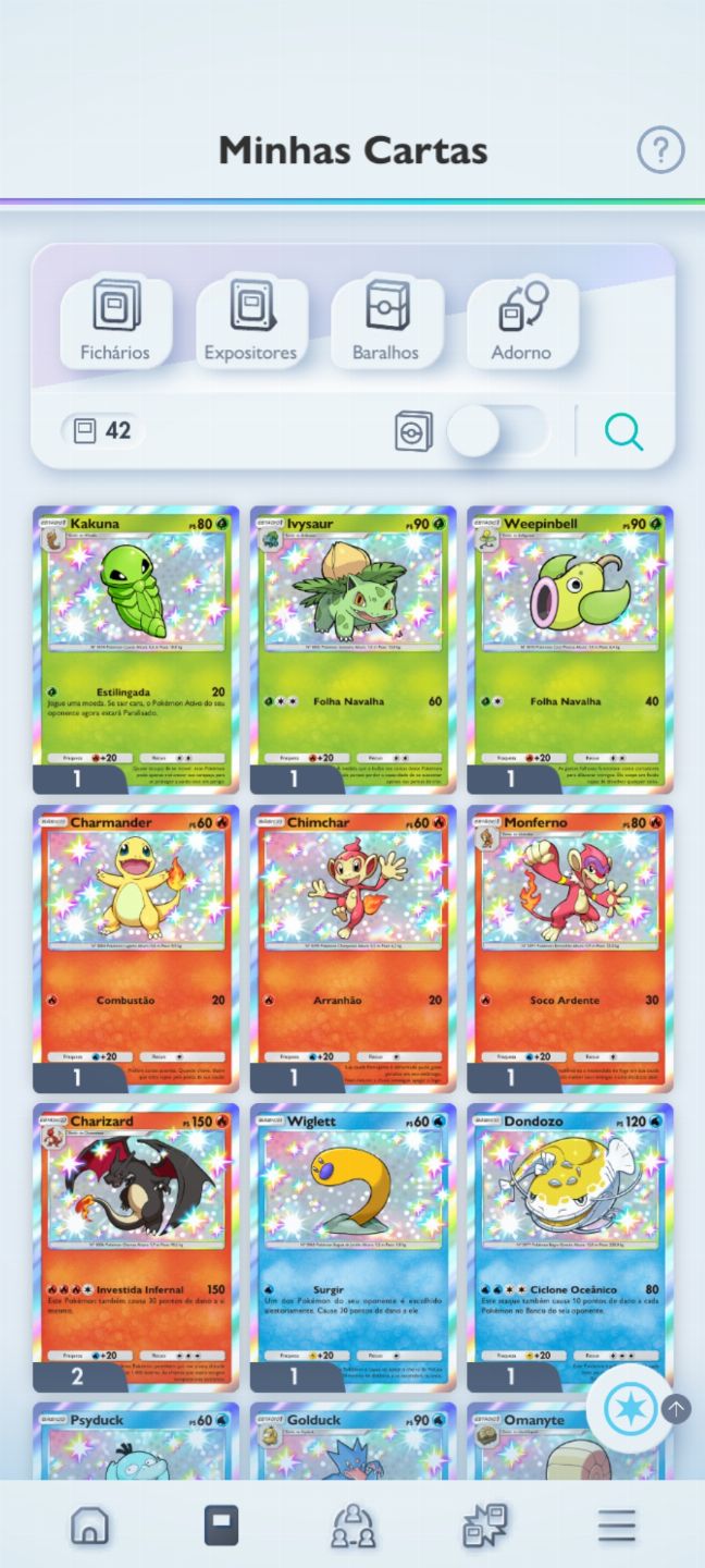 Duas contas pokémon pocket nível 60 e 40 as duas inclusas juntas, muitas raras