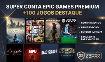 CONTA EPIC GAMES | GTA V PREMIUM, HOGWARTS LEGACY, TRILOGIA TOMB RAIDER