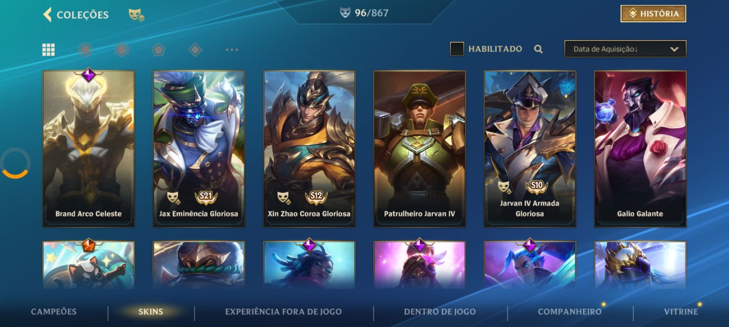 Conta tunada do wild rift Beta, criada por mim