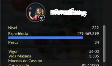 Conta pxg lvl 222 otima oportunidade
