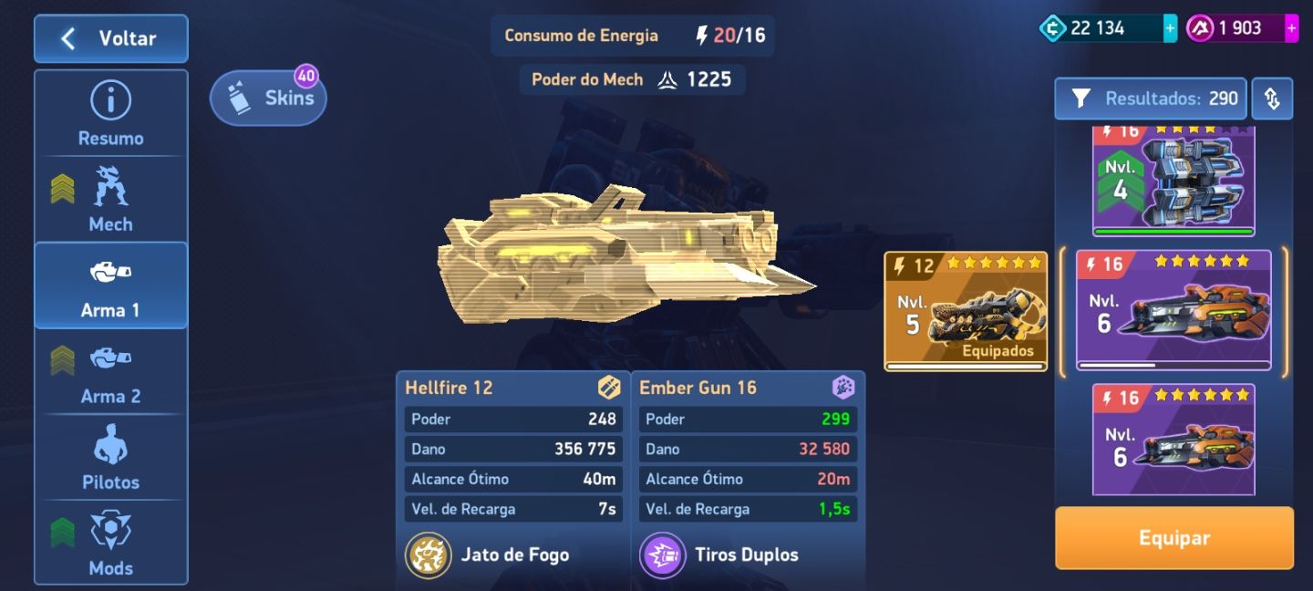 Conta Mech Arena com mais de 12000 de poder