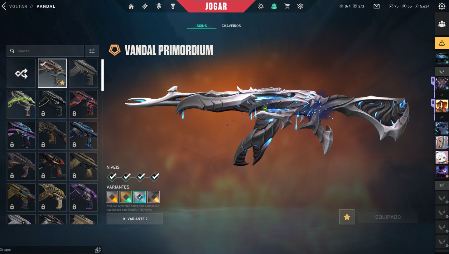 CONTA FULLACESSO COM KARAMBIT ION E VANDAL PRIMORDIUM ENTRE OUTRAS SKINS