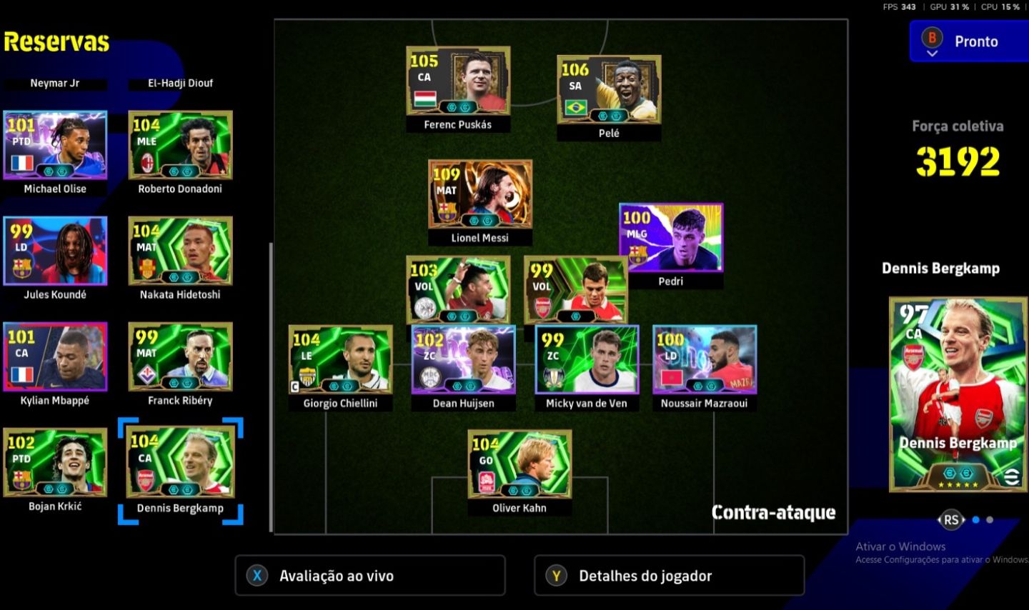 Conta efootball Steam/Pc messi big time, Pelé, etc.