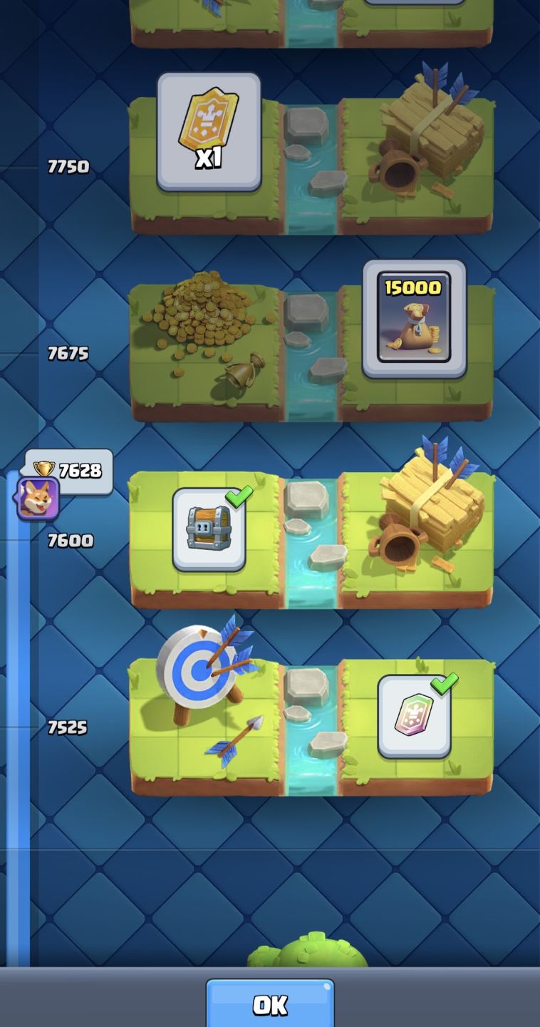 Conta Clash Royale +7.500K de troféus e 118 cartas com 70% de desconto