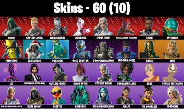 Conta Fortnite com Santa Dogg | John Wick (Pen & Ink) | Doom e 60 Skins