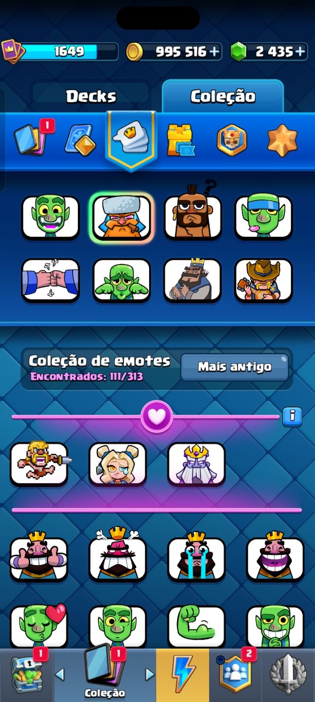 Conta Clash Royale deck full