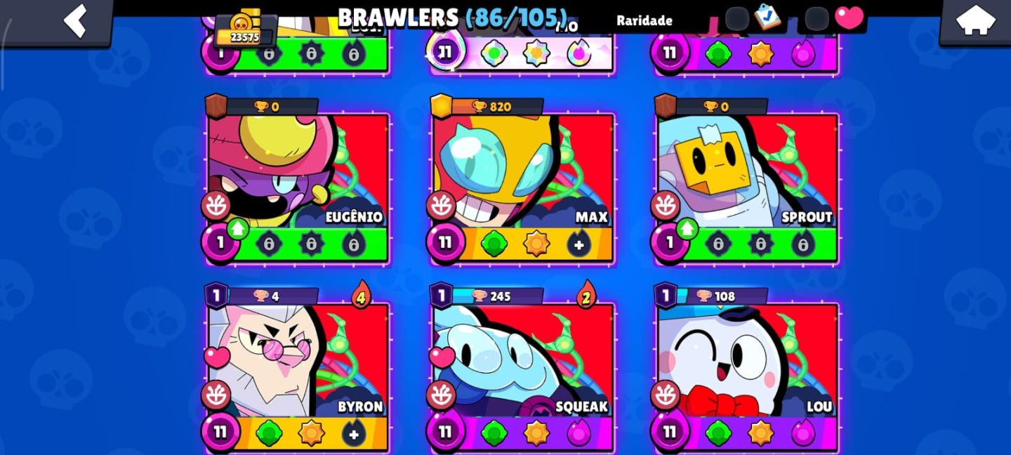 CONTA DE BRAWL STARS MUITO RARA COM 86 BRAWLERS E VARIAS SKINS