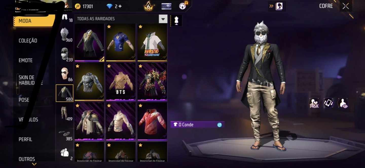 CONTA RARA FREE FIRE - FULL ACESSO (RARA E ANTIGA)