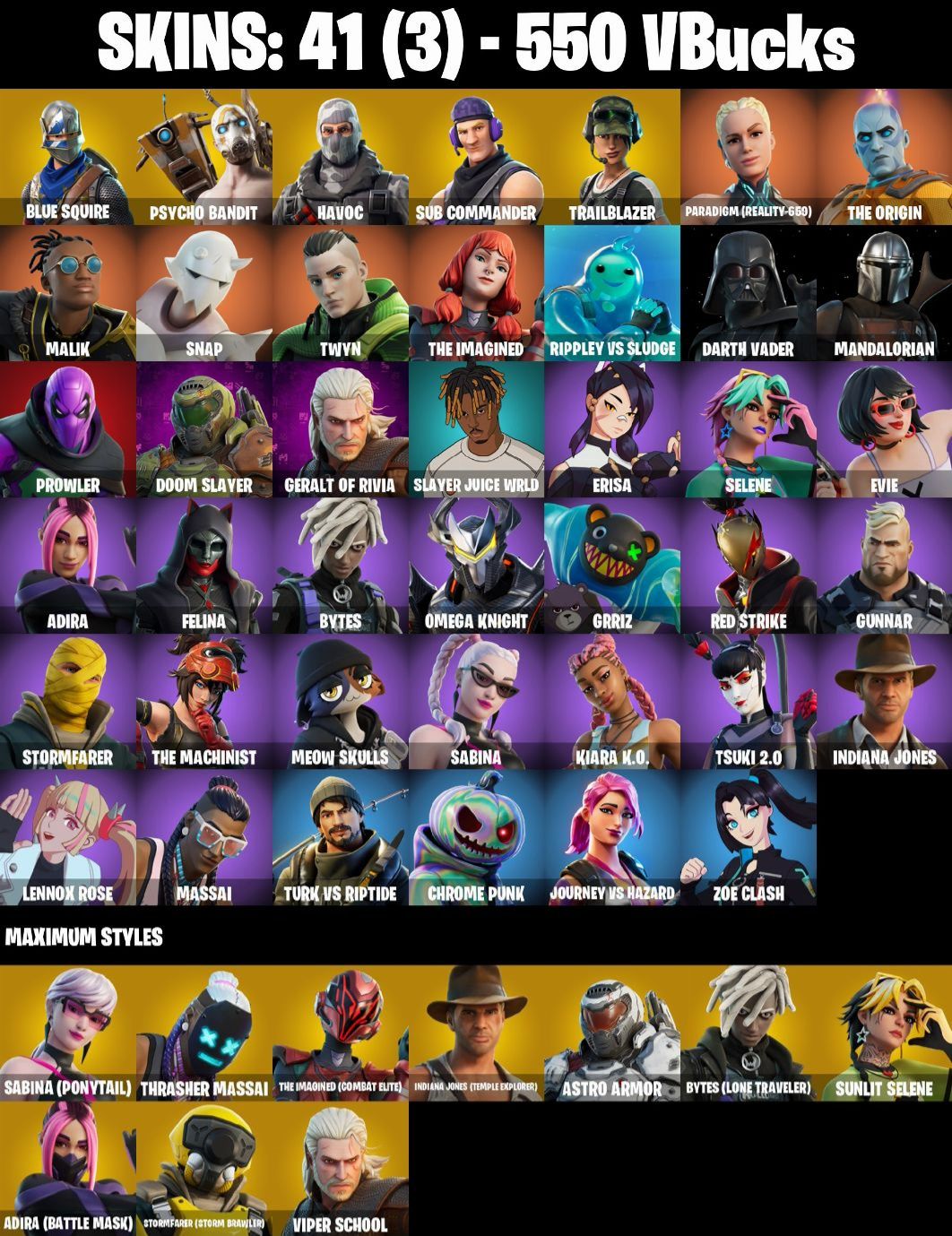CONTA FORTNITE com SEASON 2, TWITCH PRIME 1 & 2, PSYCHO BANDIT e 41 SKINS!