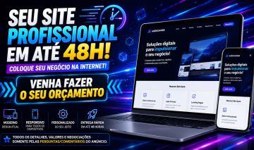 SEU SITE PROFISSIONAL NO AR EM ATÉ 48 HORAS!
