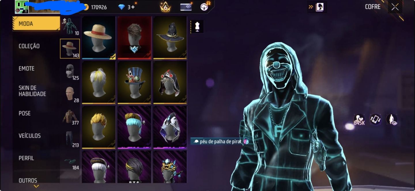 Conta Free Fire(Conta Rara,Completinha)
