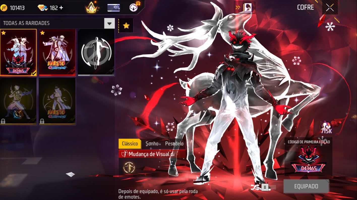 Conta free fire gemada com angelical entrada barba bandeirao punho 650 peitorais