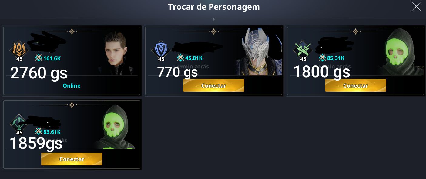 Conta Aion 2 chanter 161k de cp e 3 alts upadas