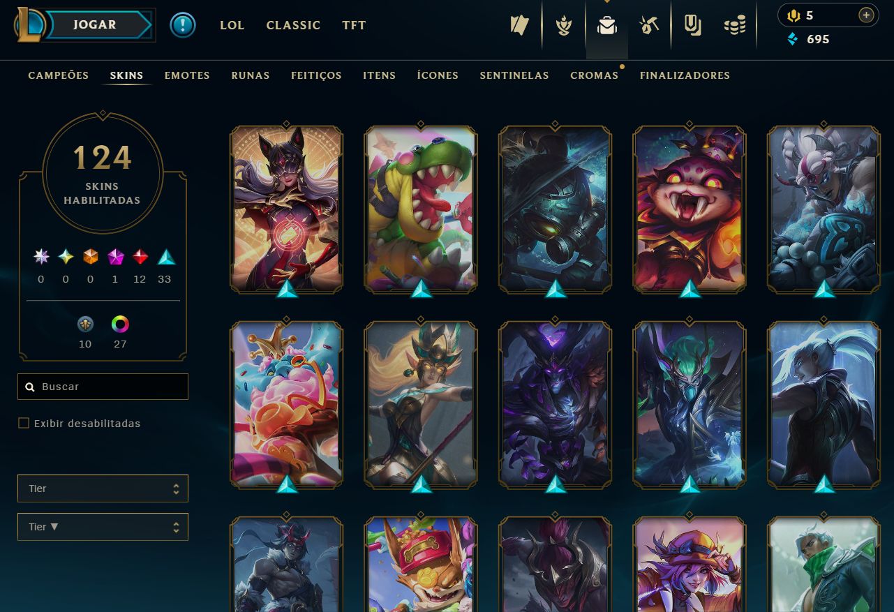 Conta Lol | 124 Skins | Esmeralda 1 | Main gp |