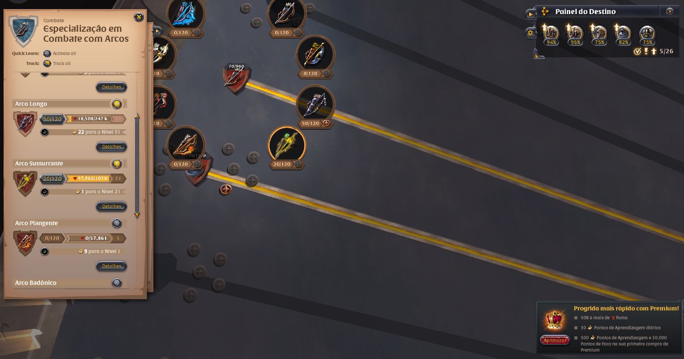 CONTA ALBION ONLINE SPEC EM ARCO E COLETA DE MINERIO E PELEGO T4