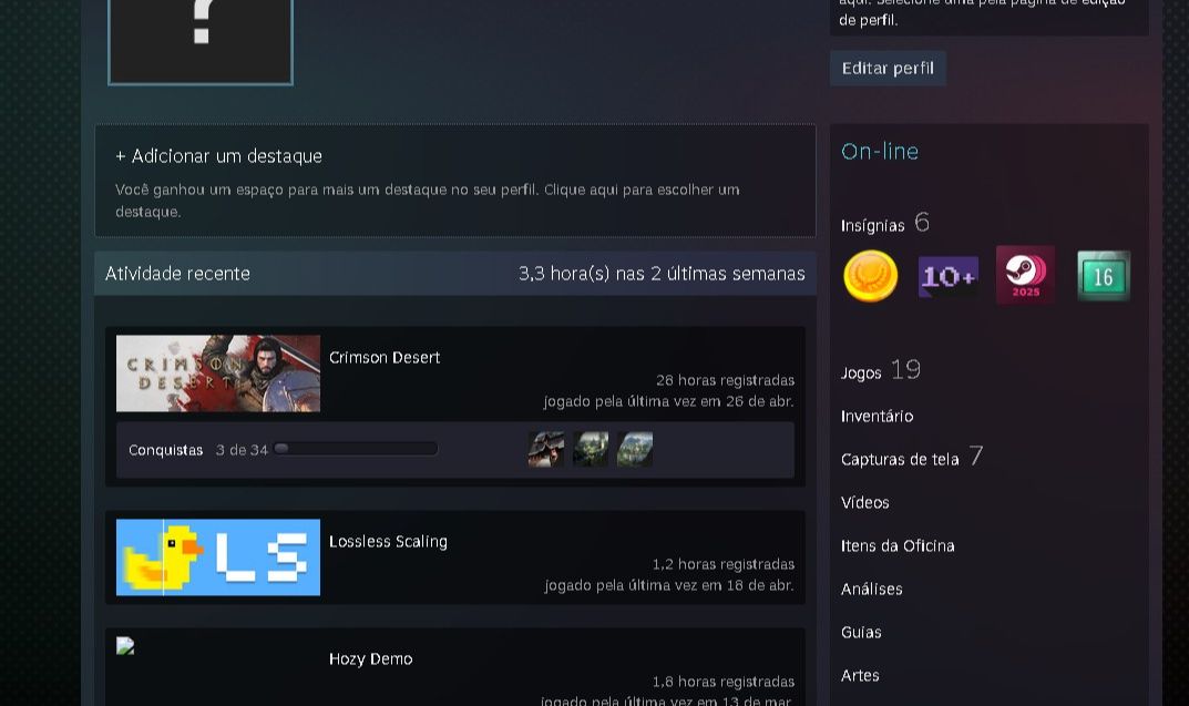 Conta steam com crimsom desert e hell let loose e varios outros jogos pra levar