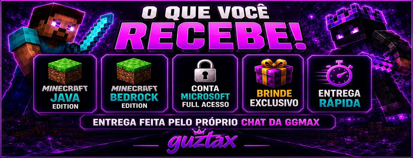 Minecraft Java + Bedrock Original | Deluxe Premium | Full Acesso + BRINDE